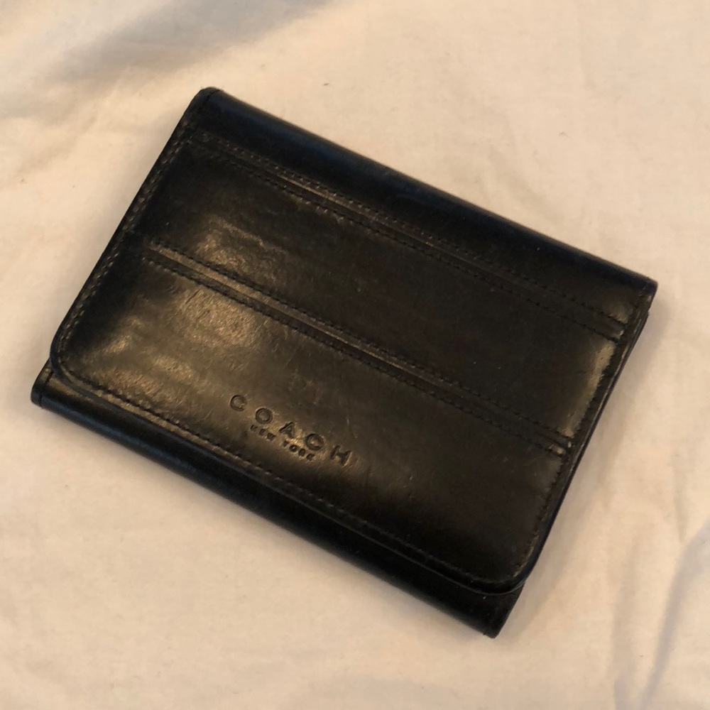 Coach black leather wallet
